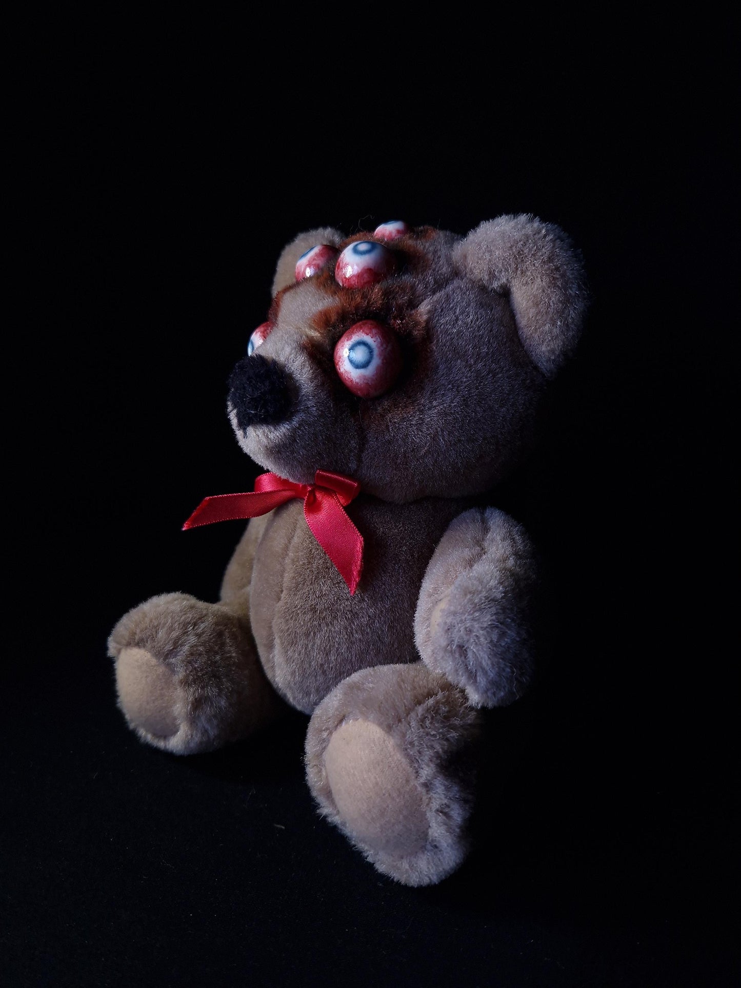 Creepy horror scary teddy bear disturbing spooky haunted stuffed animal toy frightening terrifying monster eyes handmade plushie unique