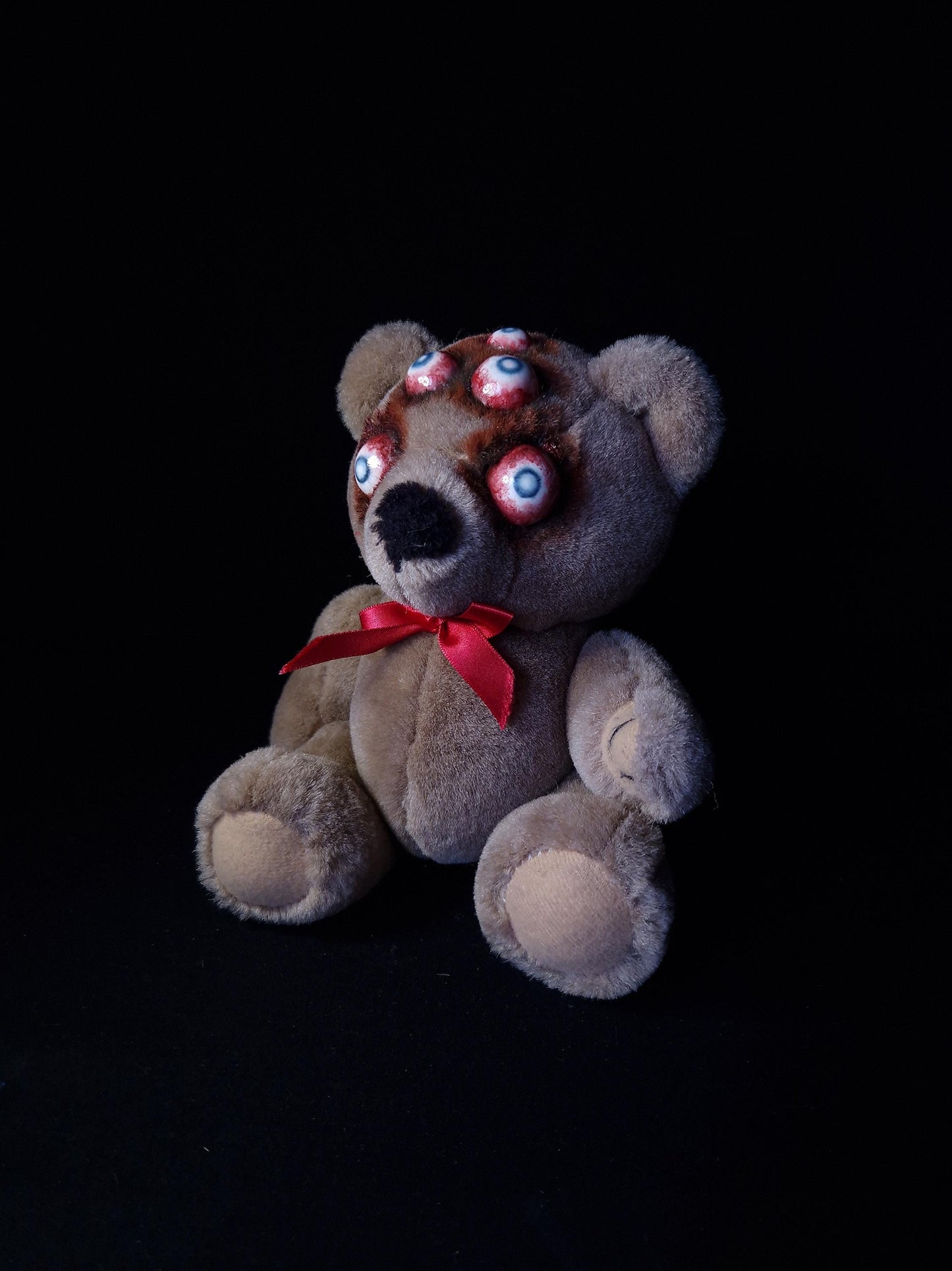 Creepy horror scary teddy bear disturbing spooky haunted stuffed animal toy frightening terrifying monster eyes handmade plushie unique