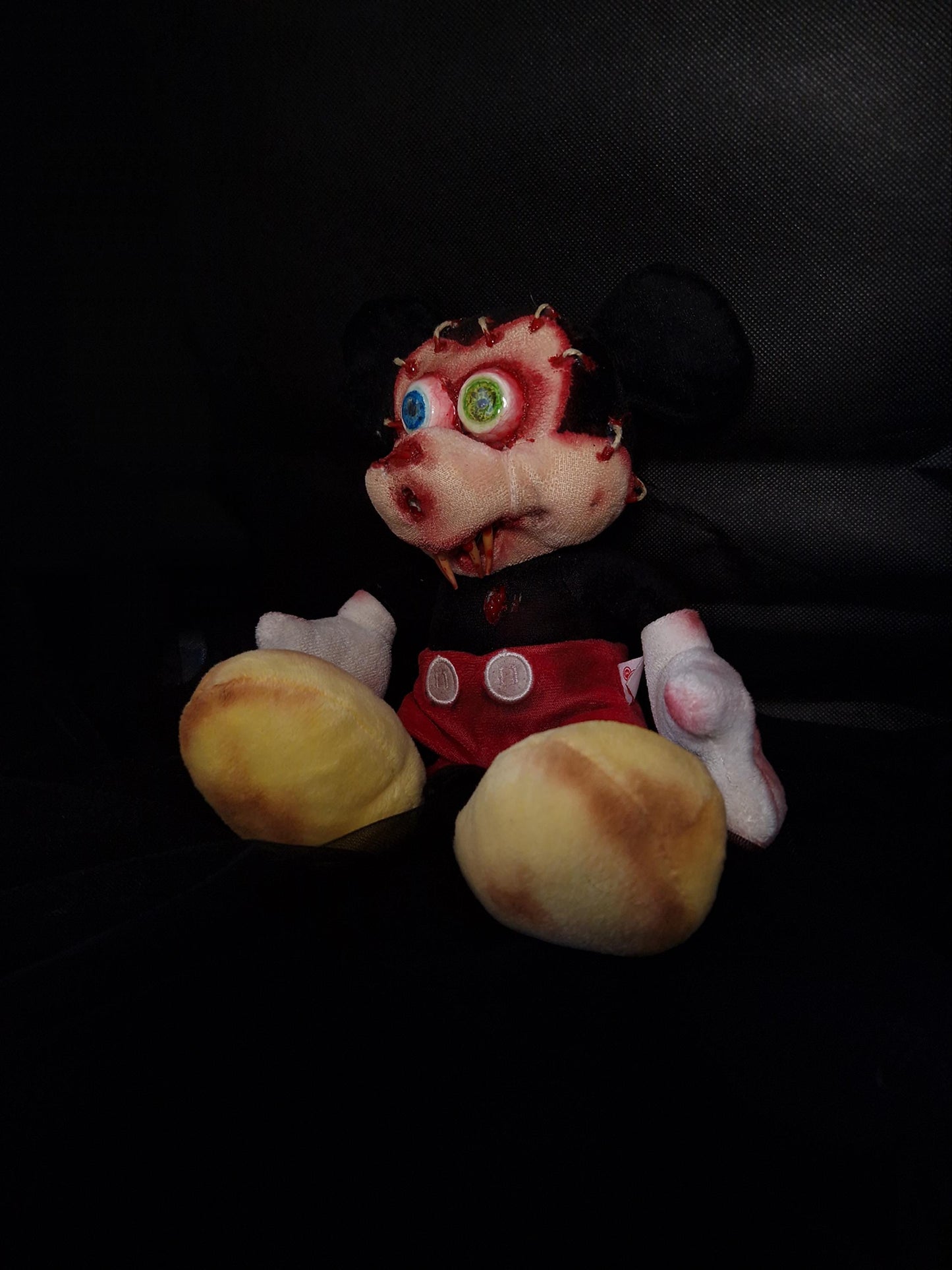 Horror scary mickey mouse Disney plushie disturbing spooky haunted stuffed animal shocking frightening terrifying monster blood teeth