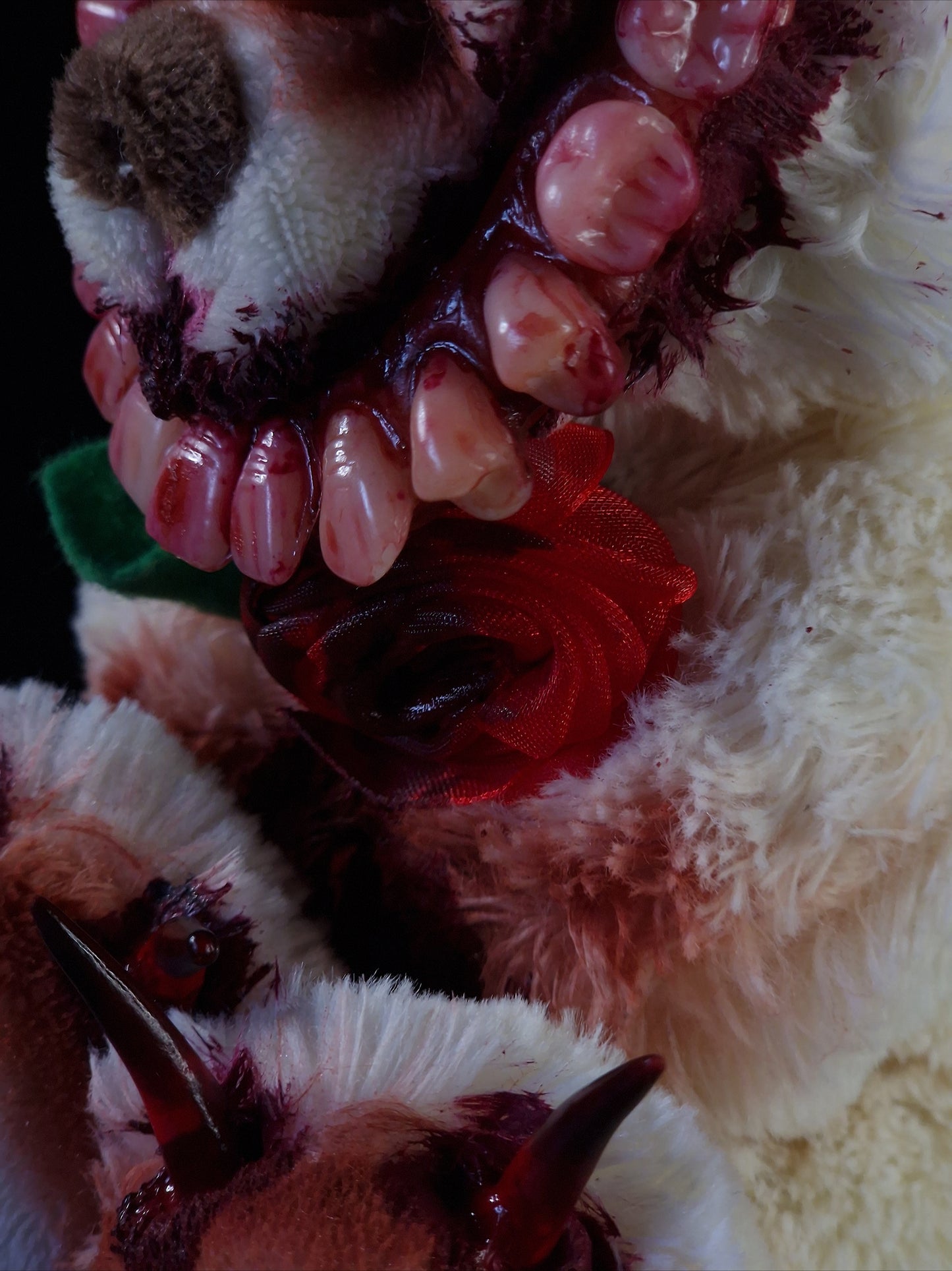 Creepy Bear with rose
