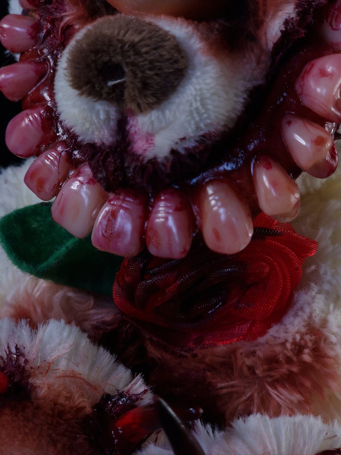 Creepy Bear with rose