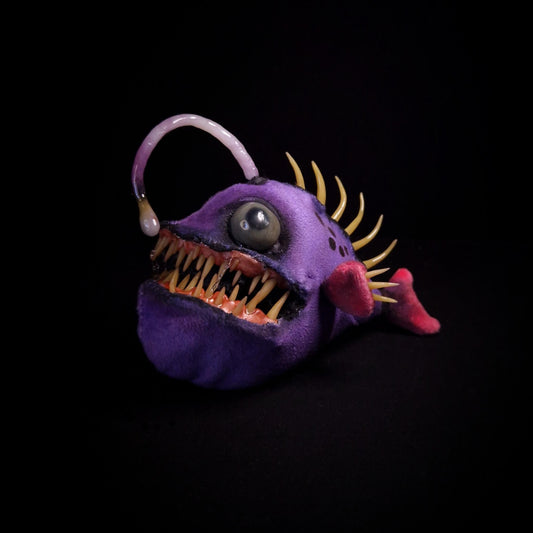 Angler fish deep sea plushie with realistic teeth, nails and spine 